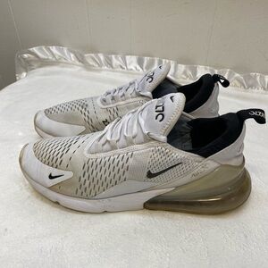 Nike Air Max 270 AH8050-100 Sneakers Mens 10.5 White Black Low Top Running Shoes